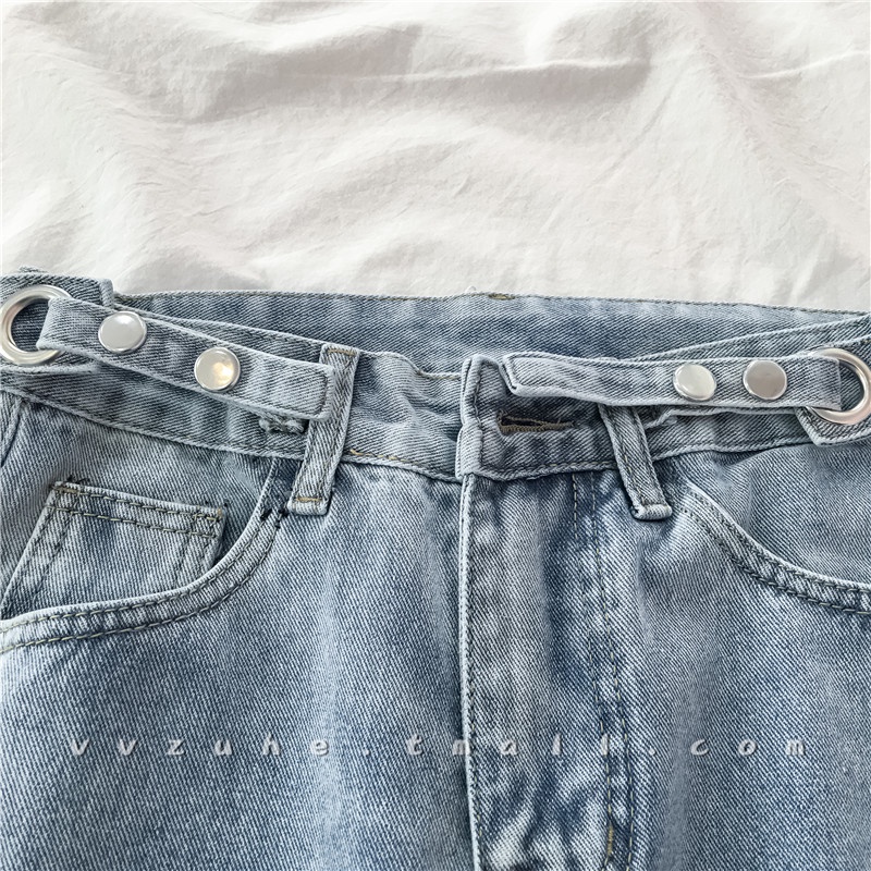 hight waist kulot celana jeans panjang wanita korea（realpict）