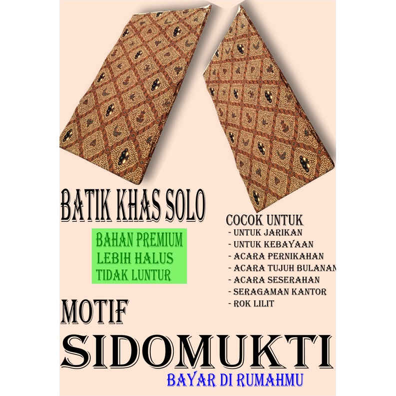 Bahan Batik Jarik Sidomukti Solo Motif Sidomukti