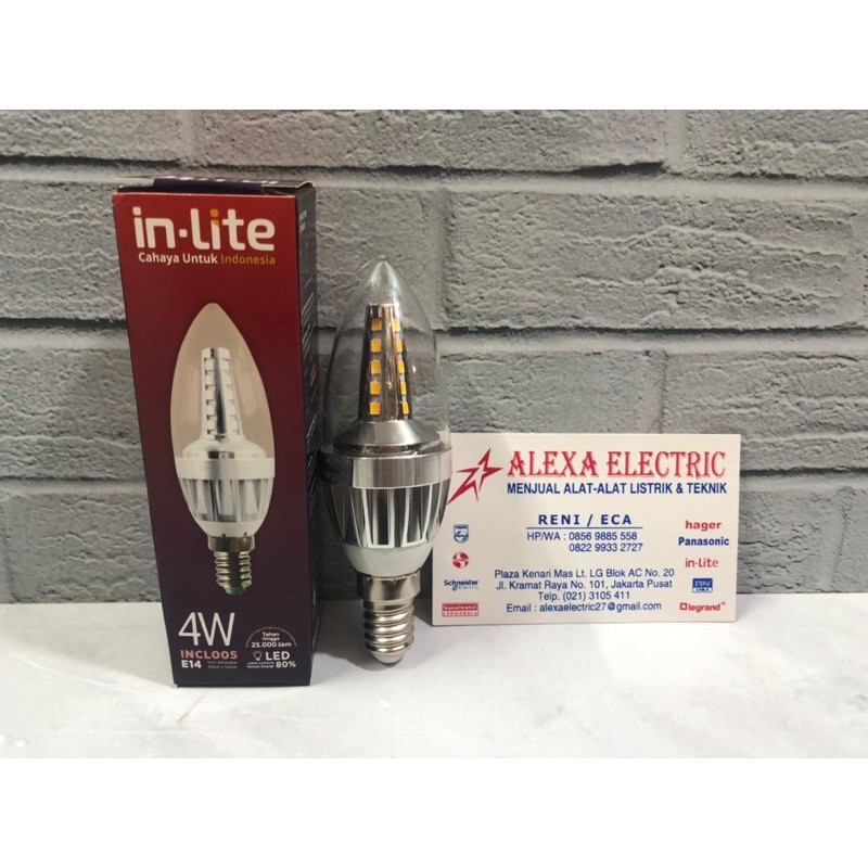 candle led / filamen 4w inlite fitiing E14 - fiting E27 INLITE IN LITE IN-LITE