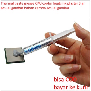 Thermal paste grease CPU cooler heatsink plaster 3 gr sesuai gambar bahan carbon sesuai gambar