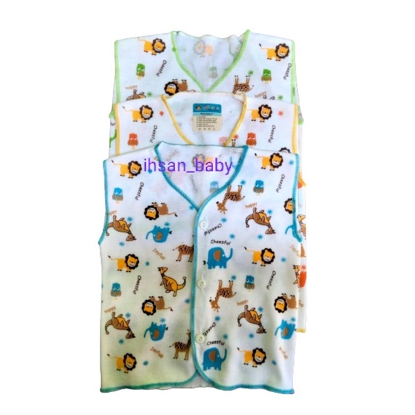 BAJU BAYI  KUTUNG PUTIH MOTIF ANIMALS isi 3PCS