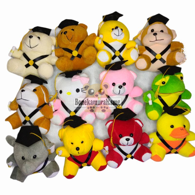 Boneka Wisuda mini pita karakter terlengkap, boneka wisuda kecil cocok untuk kado wisuda, bucket bunga dan hampers