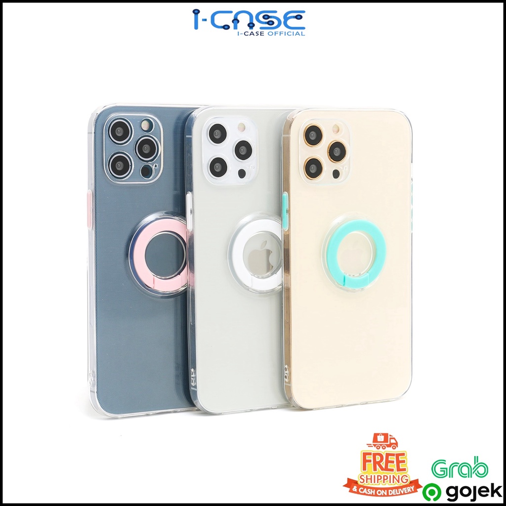 Soft Case iRing Stand Clear Lens Cover (2) iPhone 7 8 SE 7+ 8+ X XR XS 11 12 13 Mini Pro Max