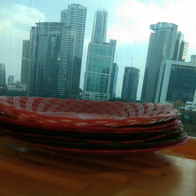 Piring Plastik Rotan Anyaman(tanyakan Stok Sblm Membayar)