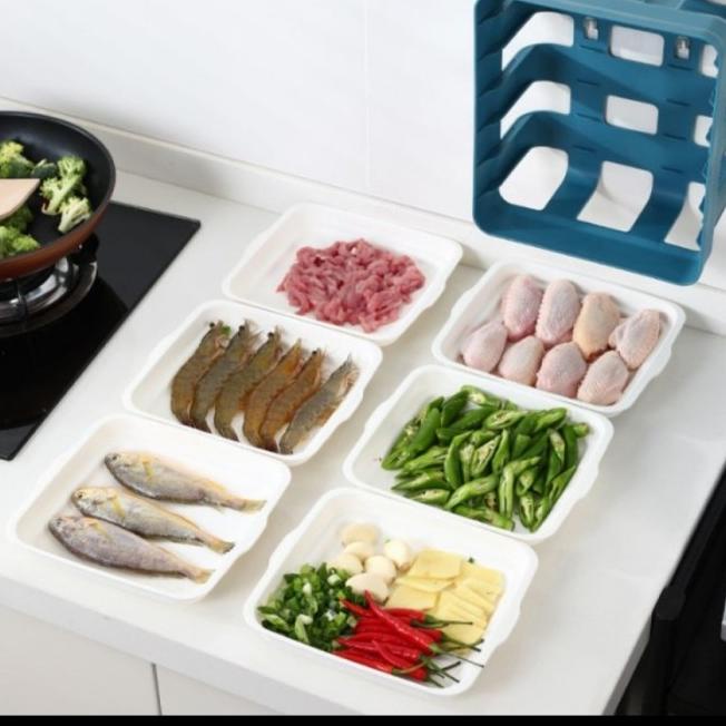 Serbagrosirmurah Rak Sayur 6 susun Dapur tempel Gantung dinding tray makanan korea Saji