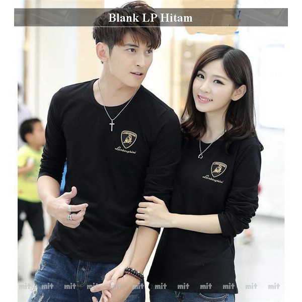  kaos  couple  lengan panjang simple  baju polos termurah 