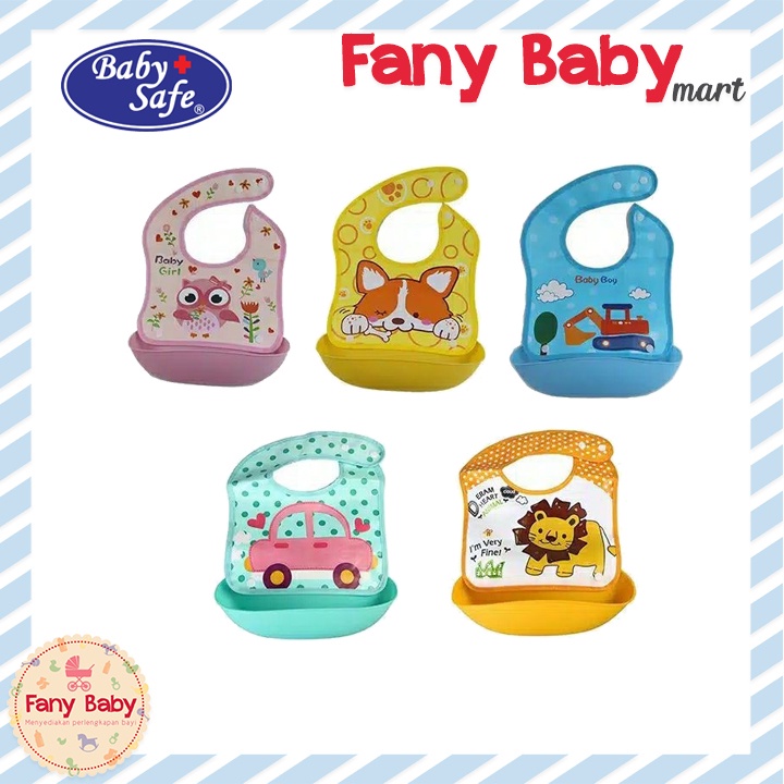 BABY SAFE CRUMB CATCHER BIB / BIB02 / WARNA RANDOM