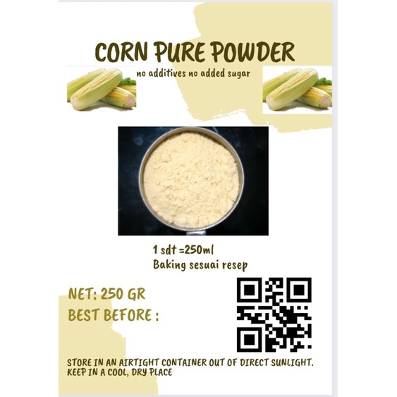 

CORN POWDER PURE 250 GR MURNI 100%