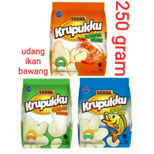 

Senna krupukku 250gr udang/ikan/bawang