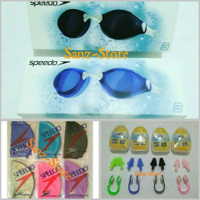 KACAMATA RENANG SPEEDO ORIGINAL + TOPI RENANG + TUTUP TELINGA HIDUNG