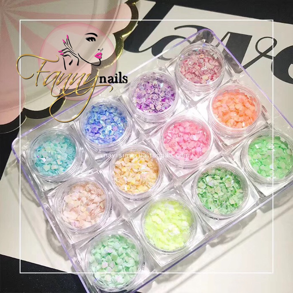 Shell nailart kecil manik 12 pcs nail art kerang hiasan rhinestone Produk Good Quality