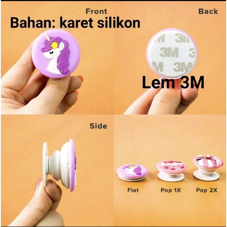 holder handphone tempel pop socket 3d karakter