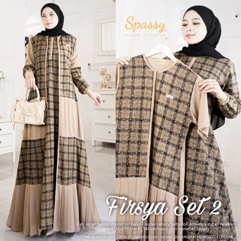 [OFFICIAL STORE] - FIRSYA SET 2 BY SPASSY ORIGINAL - GAMIS SPASSY TERBARU