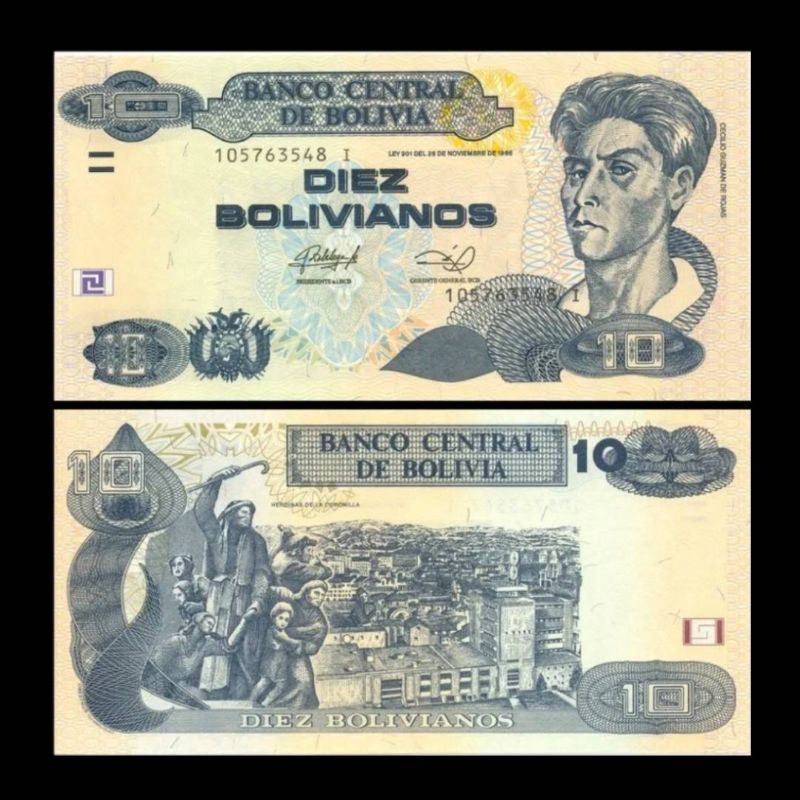 UANG BOLIVIA 10 BOLIVIANOS 2013 UNC GRESS  CECILIO GUZMAN DE ROJAZ