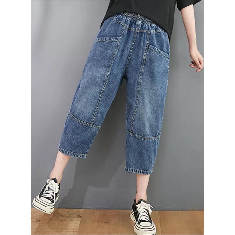 ANKLE LENGTH PANTS HIGHWEIST WOMEN JEAN PANTS - CELANA PANJANG WANITA JEANS