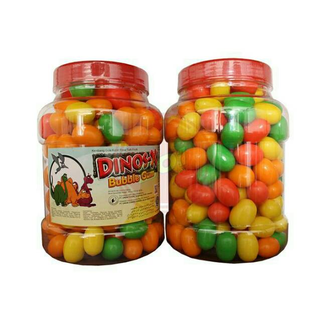 

permen karet Dinos-x bubble gum 195pcs 1 toples