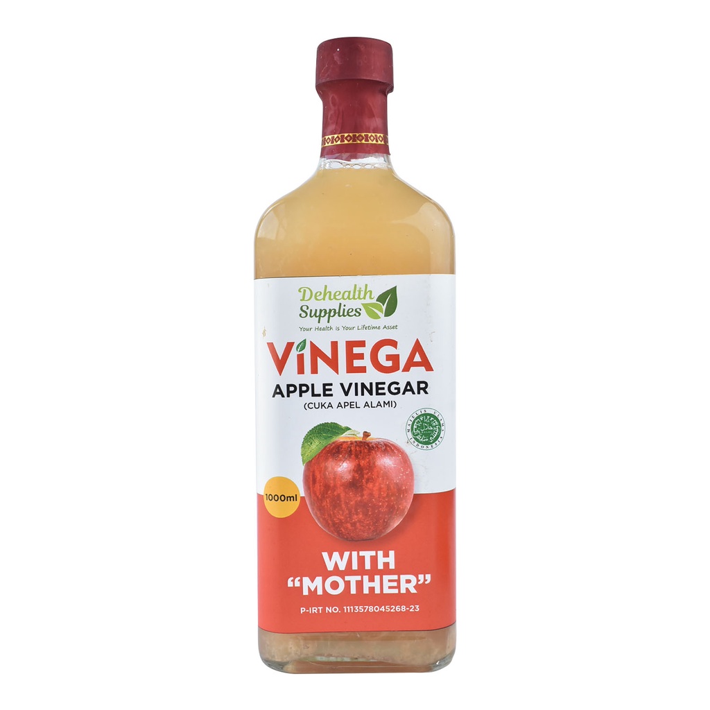 Dehealth Supplies VINEGA Apple Cider Vinegar (Cuka Apel Alami) 1000 ML