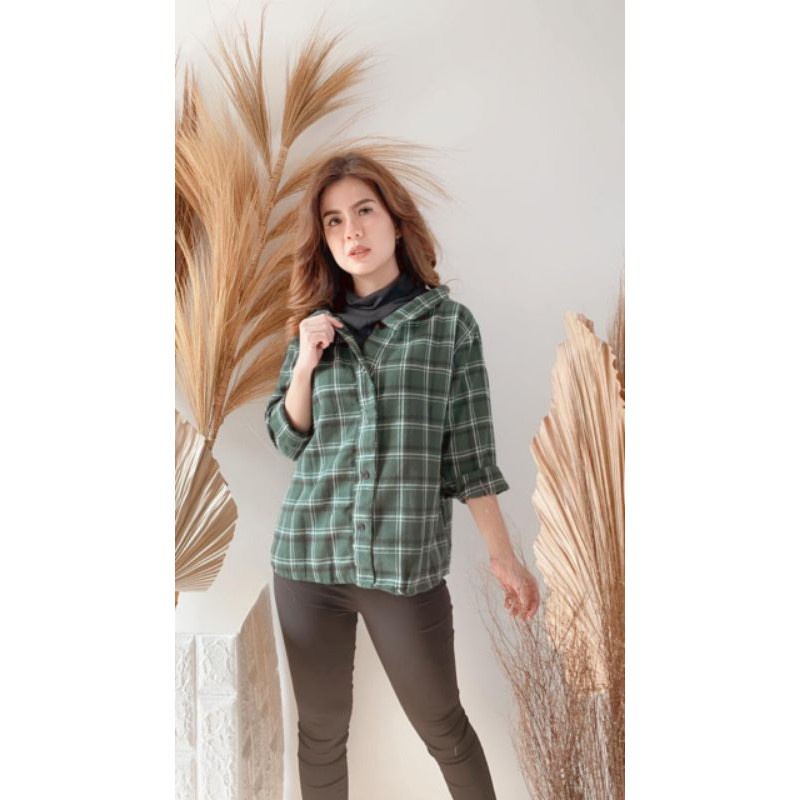 BEFAST - ZEC Kemeja Kotak ASOI / Moxie BSHK Ruffle Flanel Combine Shirt / Pastelicious Shirt