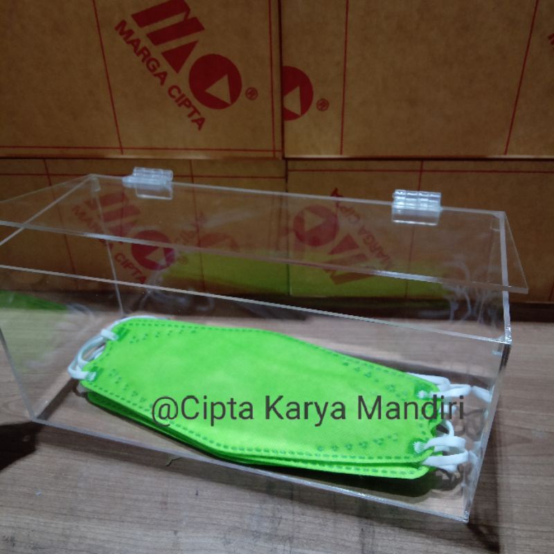 Promo Murah Kotak Masker Khusus KF94 Ukuran 24 x 10,5 x 10,5 Bahan Full Akrilik