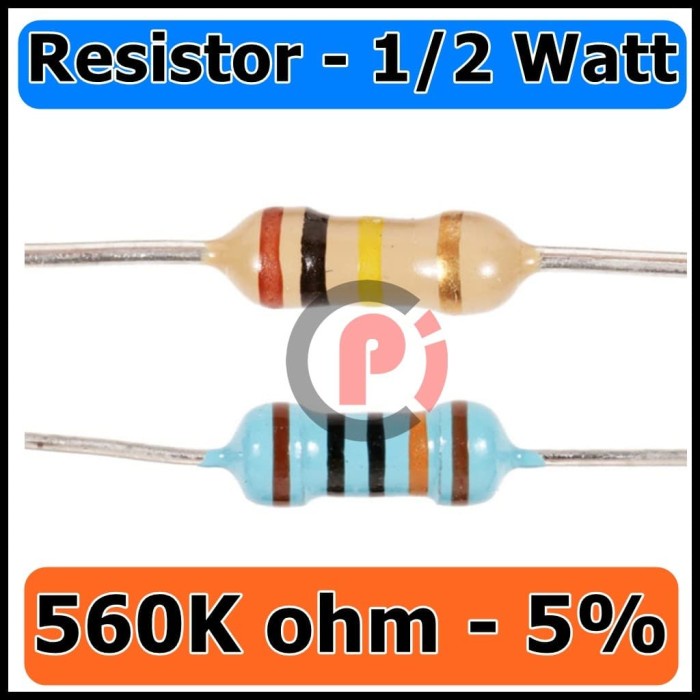 Resistor 10 Pcs 560K ohm 5% 1/2W Resistor Carbon Film