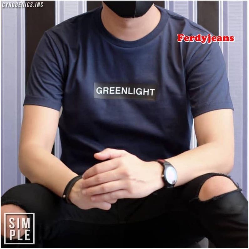 [Bayar di Tempat] Kaos Distro GreenLight Sablon Timbul