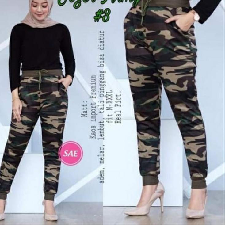 Menarik.. JP_Celana senam Joker army panjang wanita..bahan import