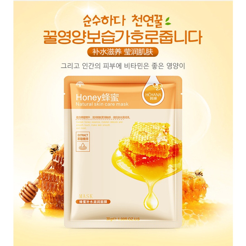 Masker Wajah Korea Murah Original Natural Sheet Mask Beauty Korean Standard Rorec HC Hana Asli Perawatan Muka Pencerah Pelembab Pemutih