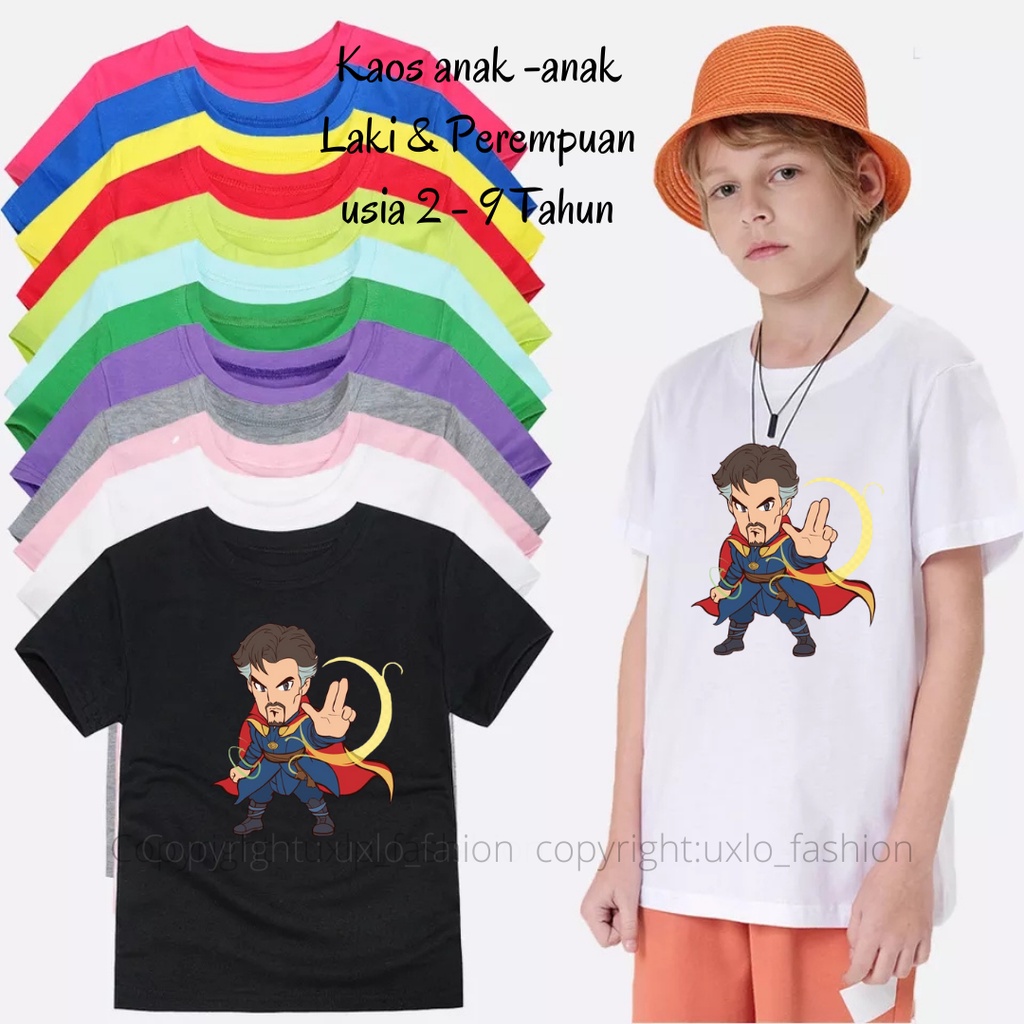 KAOS ANAK LAKI LAKI KARTUN SUPERHERO MARVEL DR STRANGE UMUR 2 SAMPAI 9 TAHUN UXLO FASHION