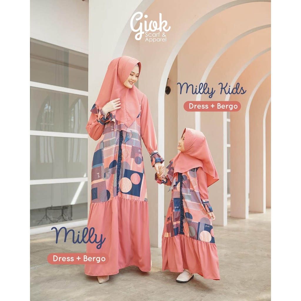 NEW MILLY DRESS BY GIOK SCARF&APPAREL/MILLY  SERIES/BAHAN MICRO PRINTING MIX GABRIEL/ DRESS DEWASA/D