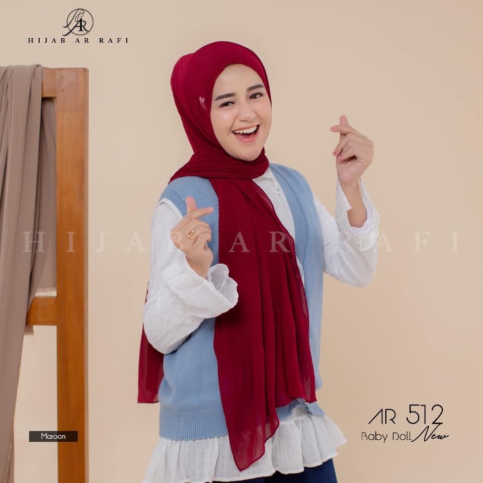 PASHMINA PLISKET ARRAFI - HIJAB ARRAFI AR 512 - HIJAB PLISKET - PASHMINA ARRAFI