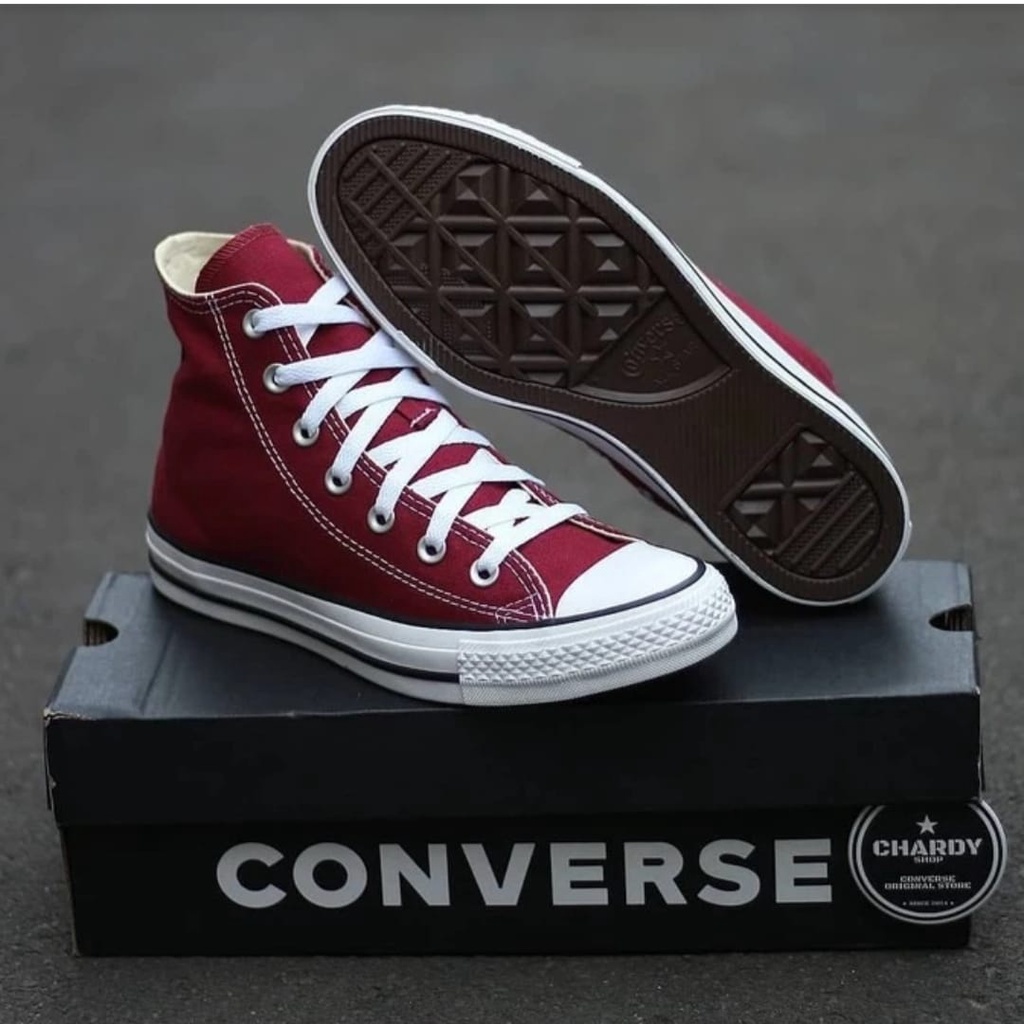 SEPATU SNEAKERS CASUAL PRIA WANITA CONVERSE_15 ALL STAR CLASSIC MAROON HIGHT TERMURAH