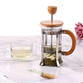 FRENCH PRESS / COFFEE PRESS / PLUNGER / COFFEE MAKER MODEL GAGANG KAYU 350 ml