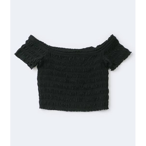 Aeropostale Smocked Crop Off Shoulder