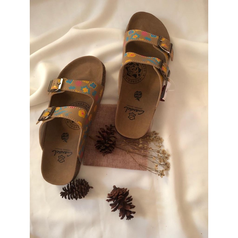 SANDAL REMAJA TERKINI/ SANDAL SELOP CARVIEL MOTIF BUNGA SAKURA