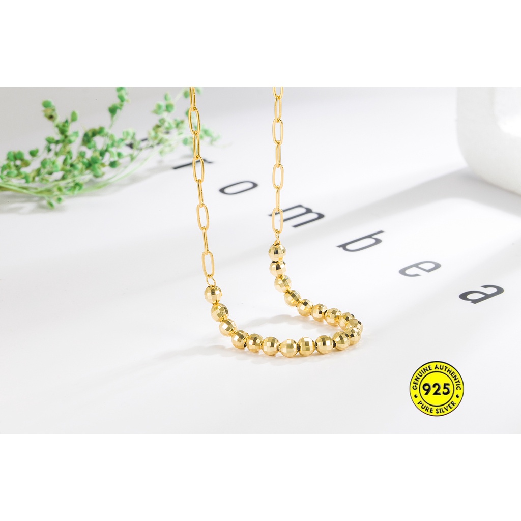 Kalung Rantai Klavikula 18K Gold Dan Silver Tahan Air Untuk Unisex