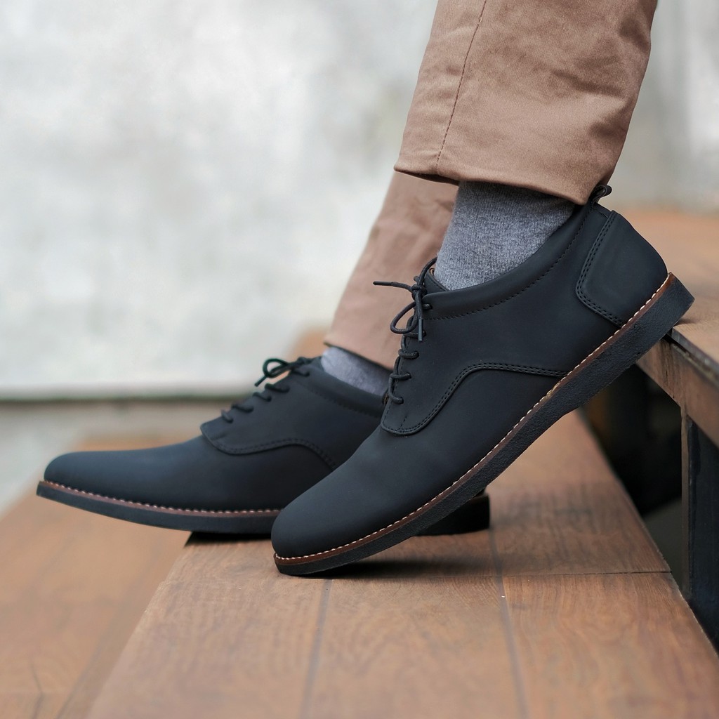 Bridge Black | Sepatu Pantofel Pria Cowok Men Kerja Kantor Derby Original Footwear | FORIND x Reyl