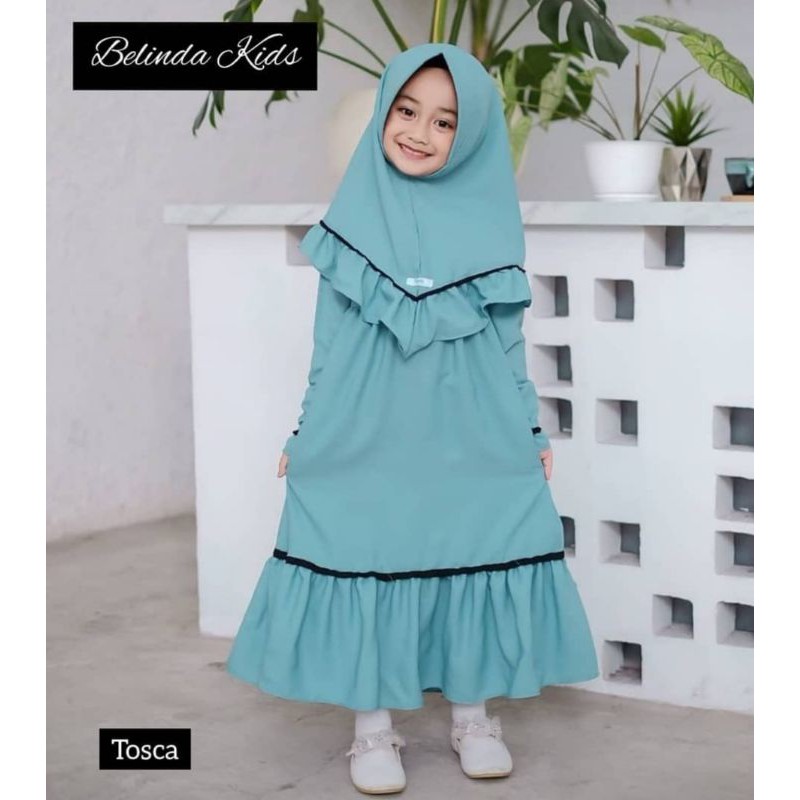 gamis syari anak baju muslim anak pakaian muslim anak pakai an anak Belinda syari gamis anak 8-10thn