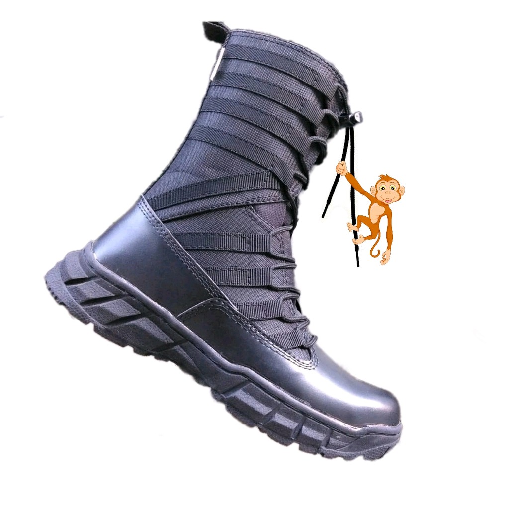  Sepatu  pdl ninja  shinobi hitam cordura anti air ujung plat 