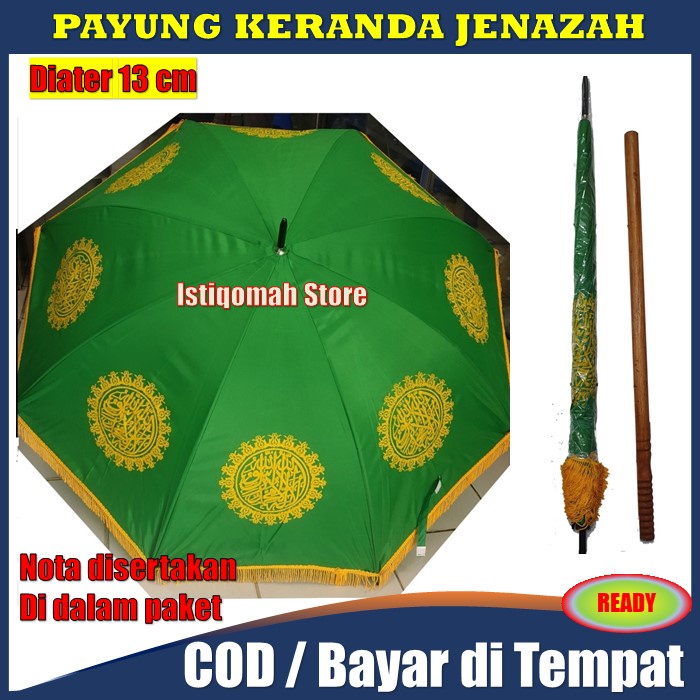 COD Payung Khusus Jenazah - Payung Keranda Jenazah - Payung Kranda Jenazah - Payung untuk Jenazah - Payung Kematian - Payung Keranda Mayat - Payung Jenazah Pake Sablon Kaligrafi Lengkap dengan Pegangannya