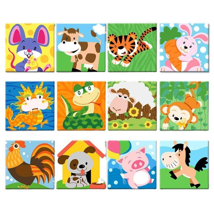 

Framed Canvas DIY Painting by Number 20x20cm for KIDS Lukisan Bingkai