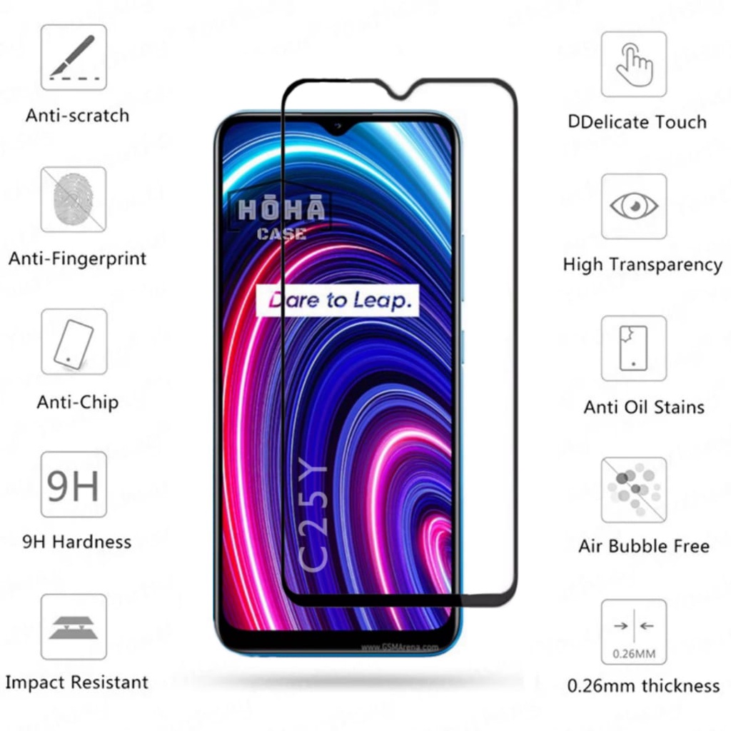 PROMO 3in1 REALME C25Y Tempered Glass Free Anti Gores CAMERA &amp; GARSKIN Carbon