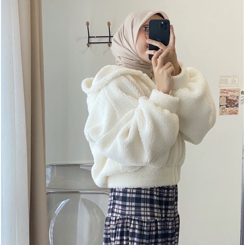 HUGGY JACKET (SHERPA JACKET FUR JACKET TEBAL)