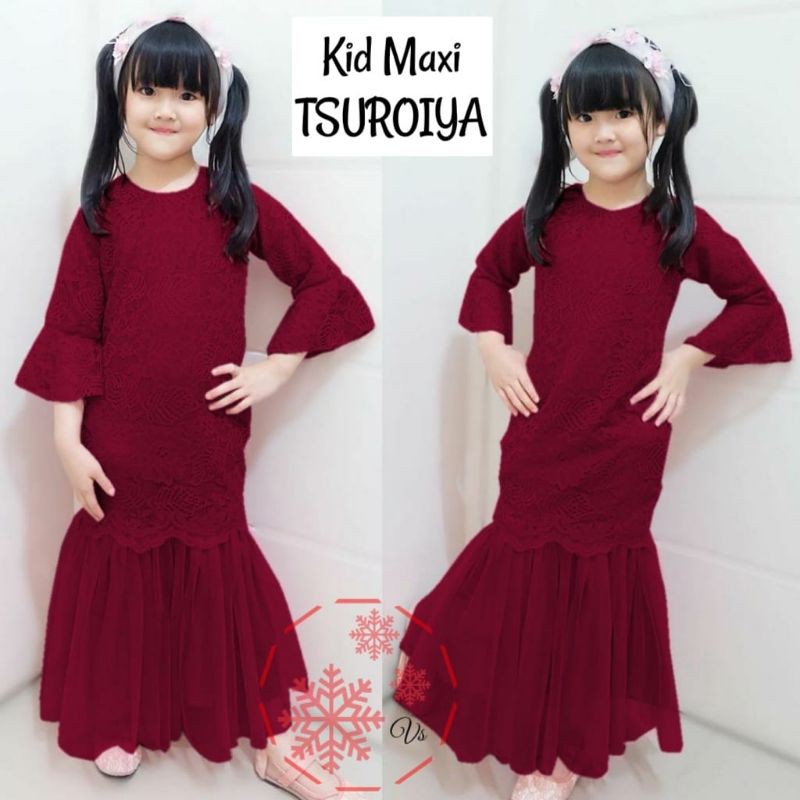 XOS - Kid Maxi Tsuroiya Brukat / Pakaian anak perempuan / Fashion Anak / bisa COD