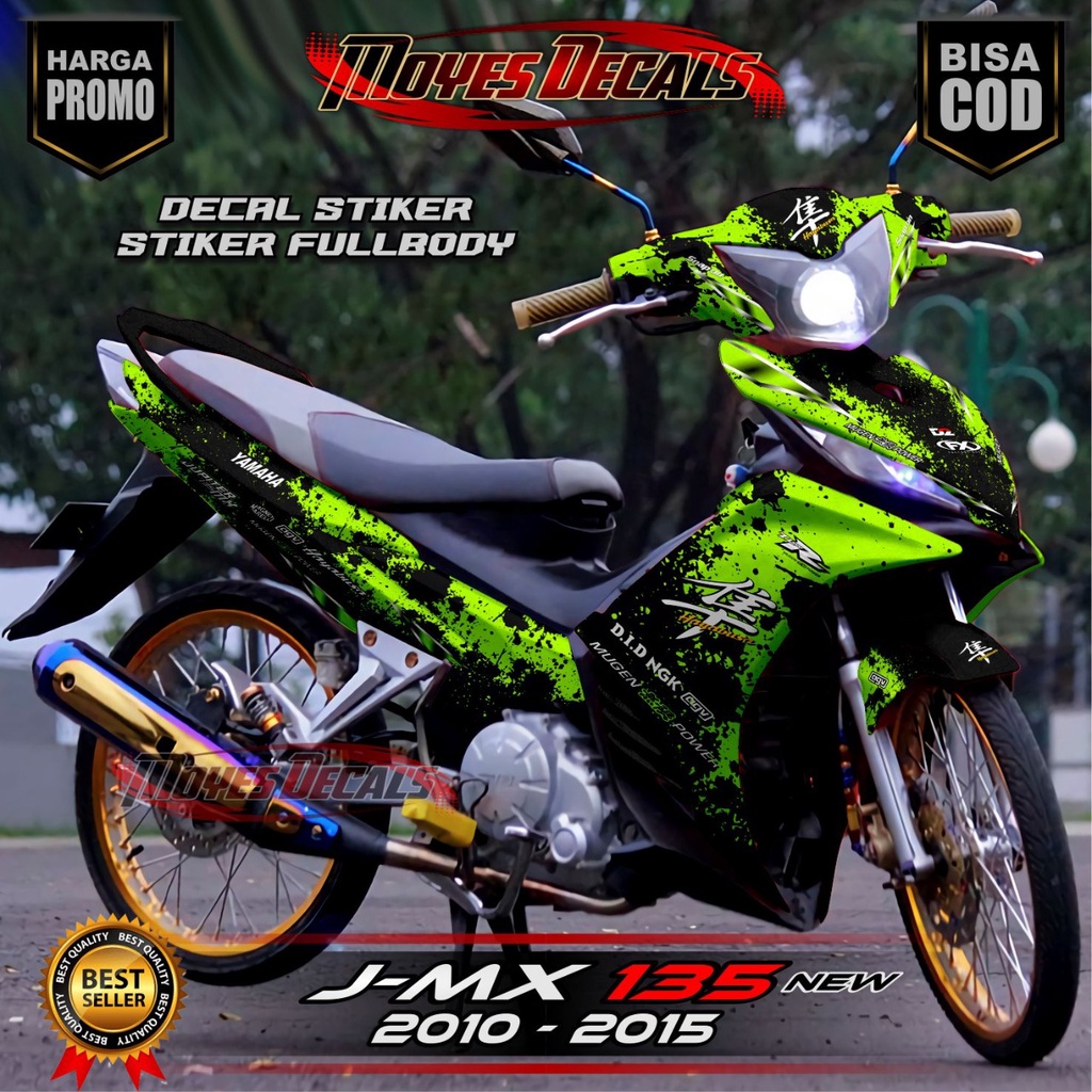DECAL STIKER MX NEW 135 HAYBUSA HIJAU STABILO