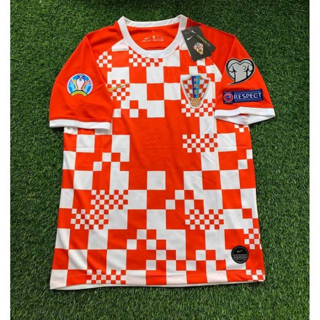 FULL PATCH EURO 2020 JERSEY BOLA CROATIA HOME EURO 2020 GRADE ORI