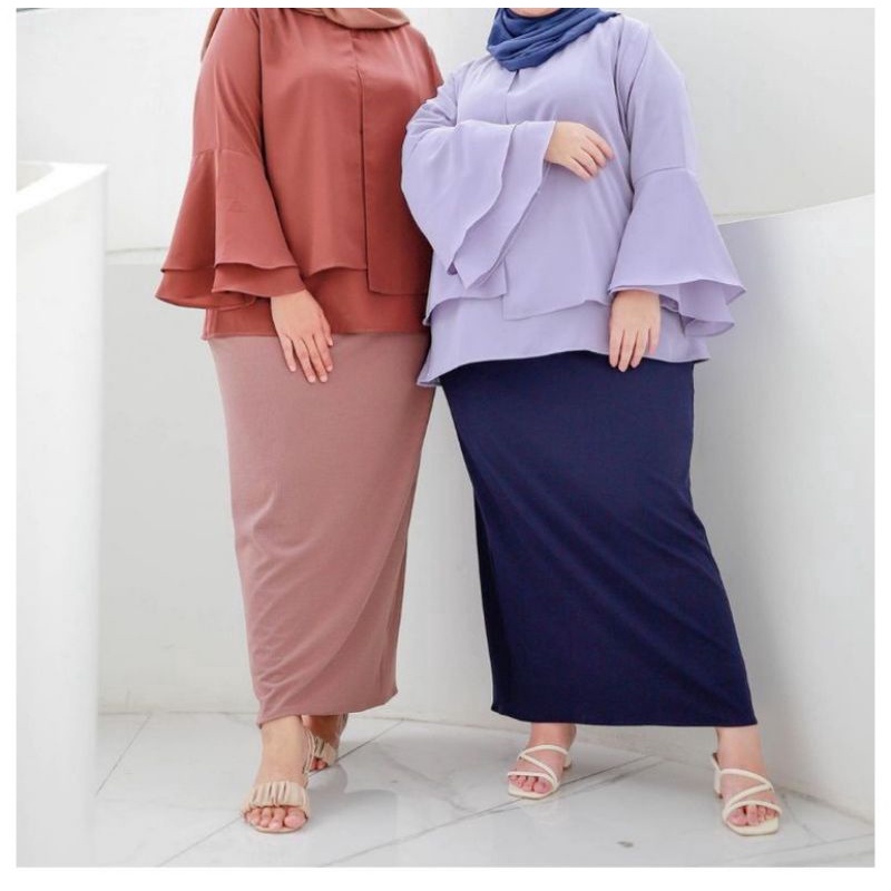 BB 40-50-55-70-80-95 XXXL ROK SPAN PANJANG BIG SIZE ROK KERJA WANITA WANITA ROK FORMAL