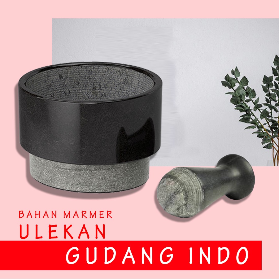 Cobek dan ulekan bahan MARMER HITAM / cobekADELSTEN TUMBUKAN tumbuk cabe