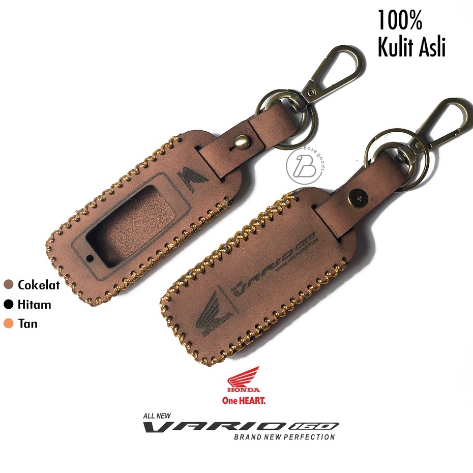 Gantungan Kunci Sarung Remote Case Cover Kunci Smart key Honda Vario 160 Kulit Asli