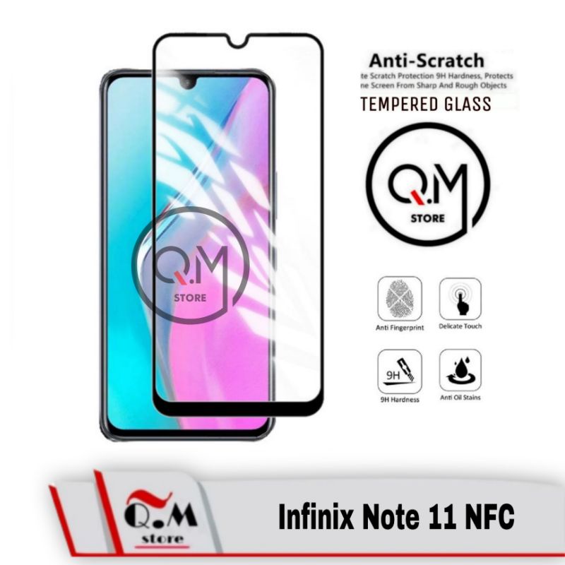 Tempered Glass Layar Infinix Note 11 NFC / Infinix Note 11 Anti Gores Kaca Pelindung Back Cover Full Layar 9D