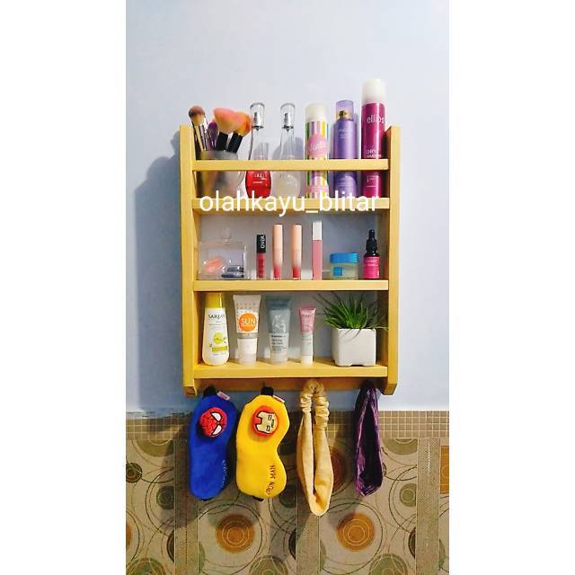 RAK DINDING KAYU SERBAGUNA + KAPSTOK (CANTOLAN)